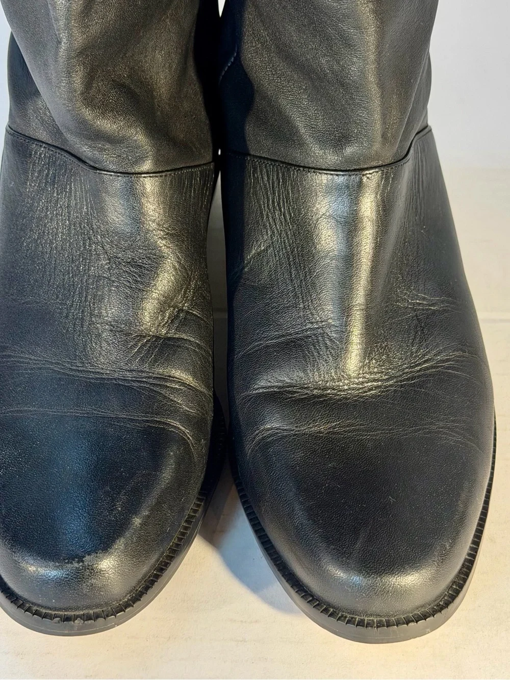 Laura Scott Sabine Vintage Classic Black Leather Calf High Women's Boots